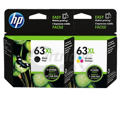 5 Pack HP 63XL Original High Yield Inkjet Cartridges F6U64AA + F6U63AA [3BK,2CL]