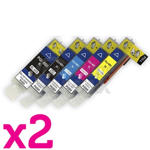 10 Pack Canon PGI-650XL CLI-651XL Generic High Yield Inkjet Cartridges [2BK,2PBK,2C,2M,2Y]