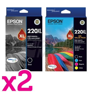 10 Pack Epson 220XL Original High Yield Ink Cartridge [4BK,2C,2M,2Y] [C13T294192,C13T294692]