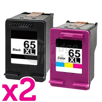4 Pack HP 65XL Generic High Yield Ink Combo N9K04AA + N9K03AA [2BK,2CL]