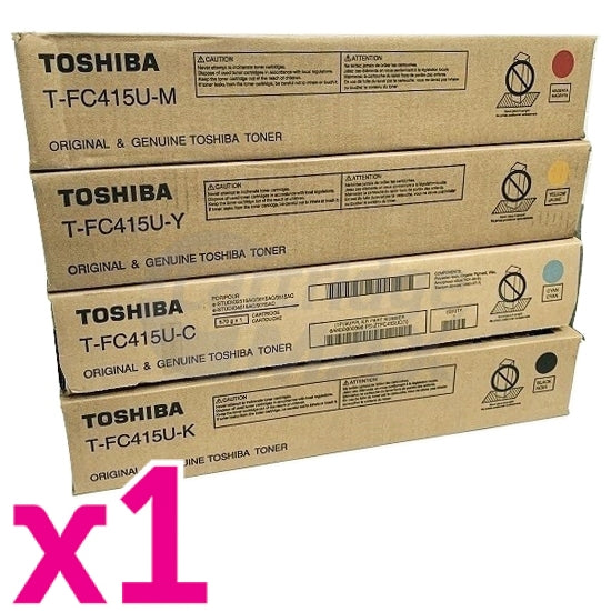 4-Pack Original Toshiba e-Studio 2010AC, 2515AC, 3015AC, 3515AC, 4515AC, 5015AC Toner Cartridges Combo T-FC415 [BK+C+M+Y]