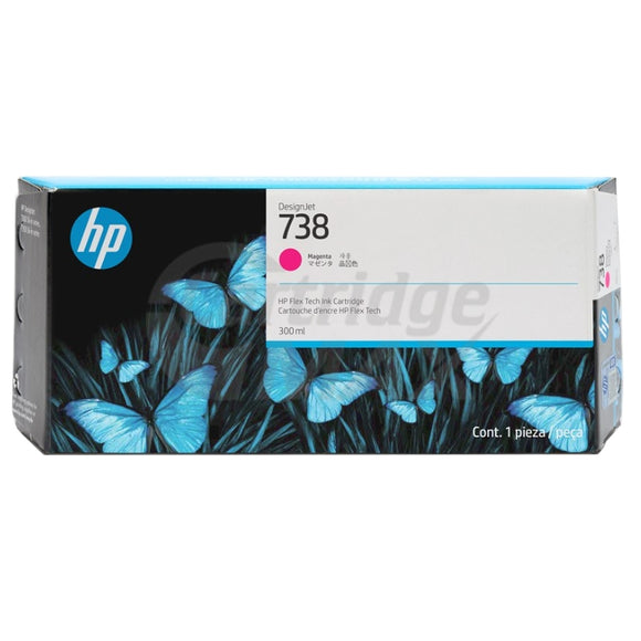HP 738 Original Magenta 300ML DesignJet Ink Cartridge 676M7A