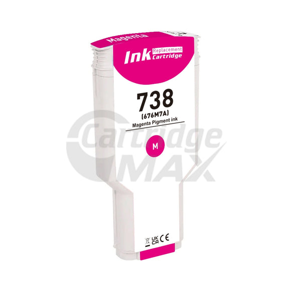 HP 738 Generic Magenta 300ML DesignJet Ink Cartridge 676M7A