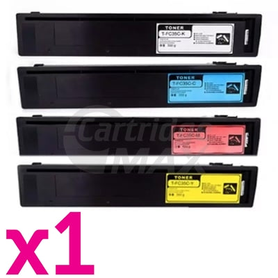 4-Pack Generic Toshiba e-Studio 2500C, 3500C, 3510C Toner Cartridges Combo T-FC35 [BK+C+M+Y]