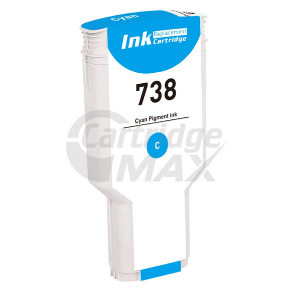 HP 738 Generic Cyan 300ML DesignJet Ink Cartridge 676M6A