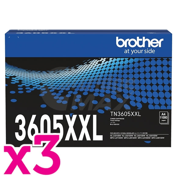 3 x Brother TN3605XXL Original Super High Yield Toner Cartridge