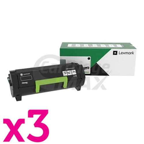 3 x Lexmark 66S1000 Original MS531/MS632/MX532/MX632 Return Program Toner Cartridge