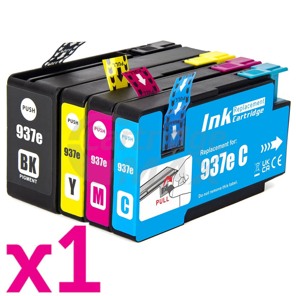 4 Pack HP 937e EvoMore Generic Ink Cartridges Combo 4S6W9NA - 4S6W6NA [1BK,1C,1M,1Y]