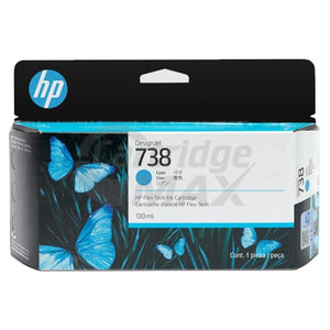 HP 738 Original Cyan 130ML DesignJet Ink Cartridge 498N5A