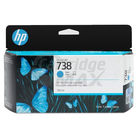 HP 738 Original Cyan 130ML DesignJet Ink Cartridge 498N5A
