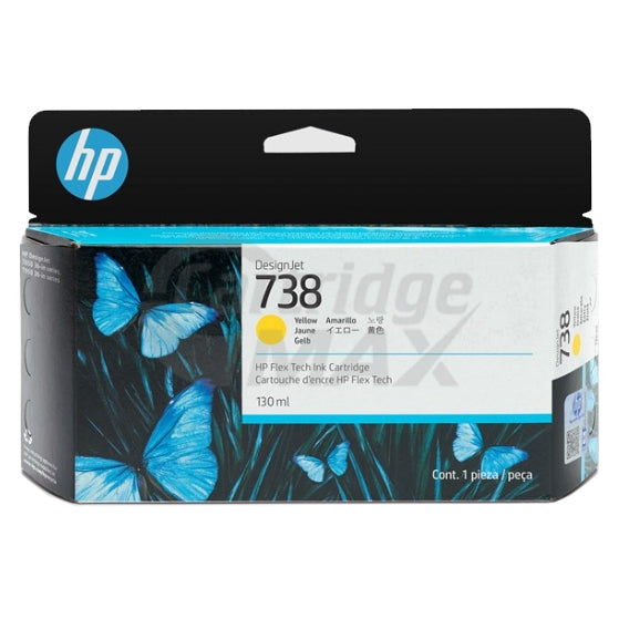 HP 738 Original Yellow 130ML DesignJet Ink Cartridge 498N7A