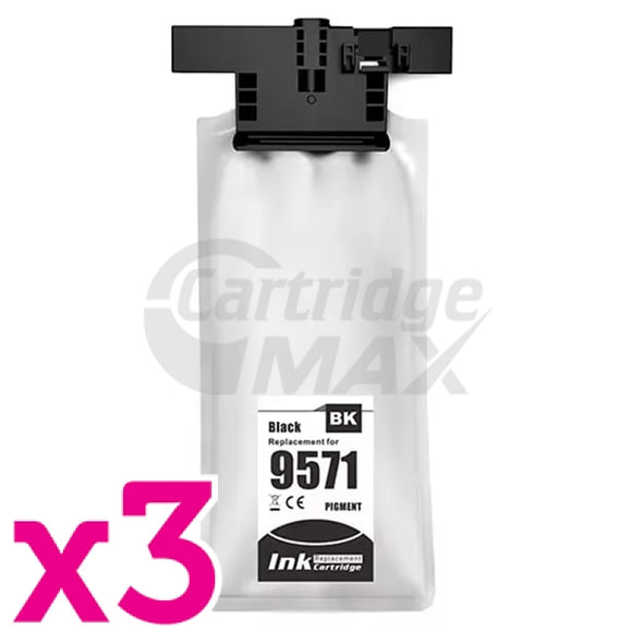 3 x Generic for Epson T957 Black Ink Pack C13T