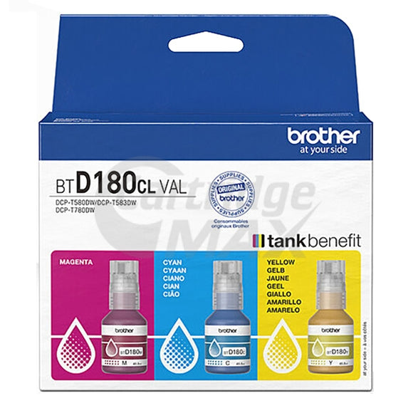 Original Brother BTD180CLVAL CMY Value Pack Ink Bottle