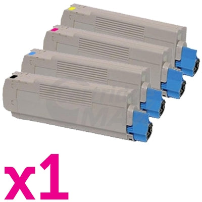 4 Pack OKI ES6410 Generic Toner Cartridge Combo (44315333 - 44315336) [1BK,1C,1M,1Y]