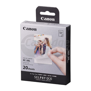 Canon Original Colour Ink / Label Set Card Size Photo Paper XC-20L for QX20 Printer - 20 Sheets