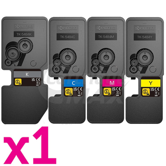 4 Pack Original Kyocera TK-5484 Toner Cartridges ECOSYS MA2101cfx, MA2101cwfx, PA2101cx, PA2101cwx [1BK,1C,1M,1Y]