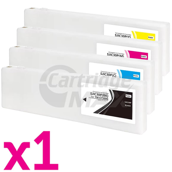 4-Pack Generic Epson SJIC30P Ink Cartridges Combo C33S020635 - C33S020638 for TM-C7500G [1BK,1C,1M,1Y]