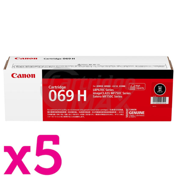 5 x Canon CART-069HB Black High Yield Original Toner Cartridge