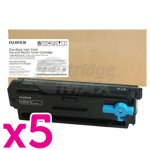 5 x FujiFilm ApeosPort 4020SD Original Black High Yield Use and Return Toner Cartridge - 6,000 pages (CT203550)
