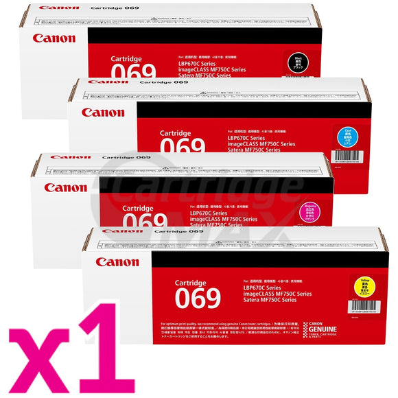 4 Pack Canon CART-069 Original Toner Cartridges Combo [1BK,1C,1M,1Y]