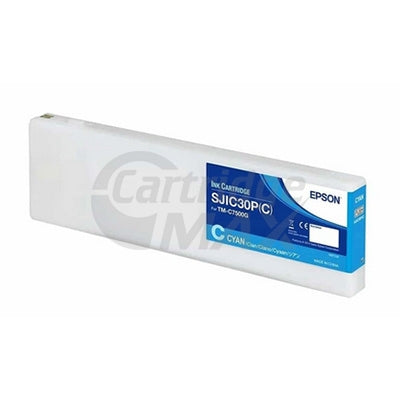 Original Epson SJIC30P(C) Cyan Ink Cartridge C33S020636 for TM-C7500G