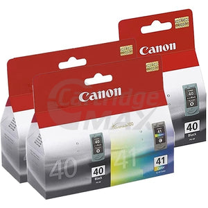 5-Pack Canon PG-40 + ( 2 x PG-40 & CL-41 - Twin Pack PG40CL41CP) Original Ink Cartriges Combo [3BK,2C]