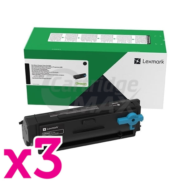 3 x Lexmark B346H00 Original B3442 / MB3442 High Yield Return Program Toner Cartridge