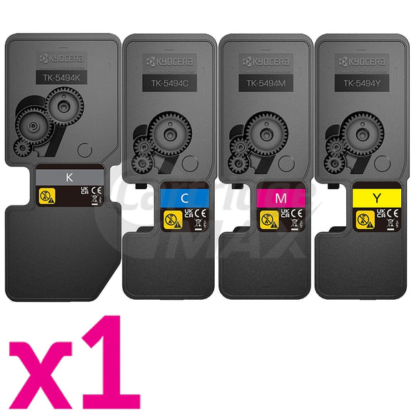 4 Pack Original Kyocera TK-5494 Toner Cartridges ECOSYS MA2101cfx, MA2101cwfx, PA2101cx, PA2101cwx [1BK,1C,1M,1Y]