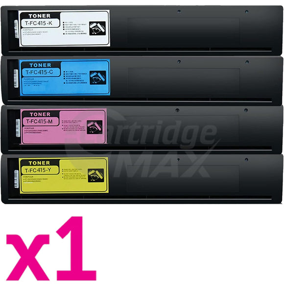 4-Pack Generic Toshiba e-Studio 2010AC, 2515AC, 3015AC, 3515AC, 4515AC, 5015AC Toner Cartridges Combo T-FC415 [BK+C+M+Y]