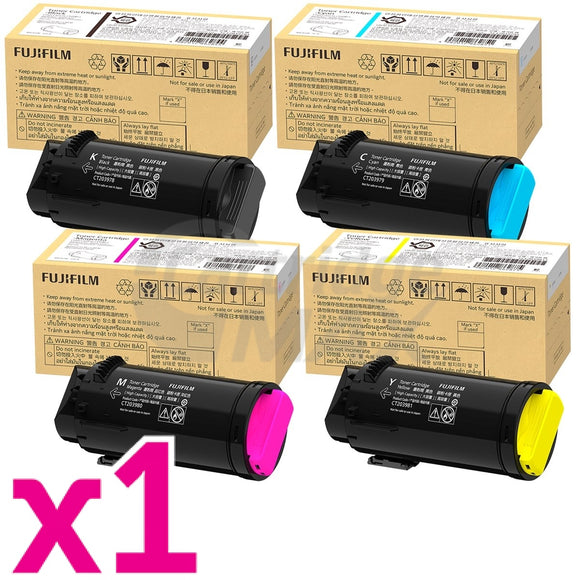 4 Pack Fujifilm Apeos C4030 / C3530, ApeosPrint C4030 Original High Yield Toner Cartridges Combo CT203978 - CT203981 [1BK,1C,1M,1Y]