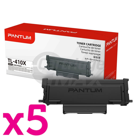 5 x Original Pantum TL-410X High Yield Black Toner Cartridge