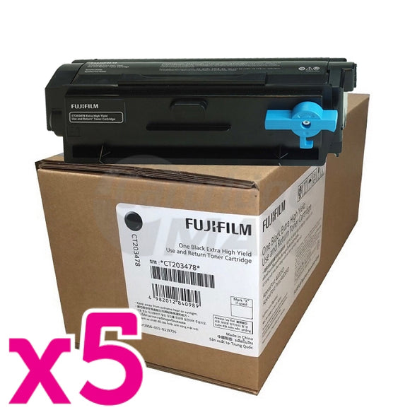 5 x FujiFilm ApeosPort 4020SD Original Black Extra High Yield Use and Return Toner Cartridge - 20,000 pages (CT203478)