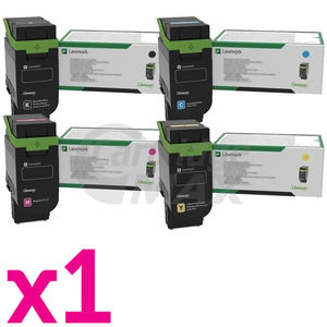 4 Pack Lexmark 75M1HK0 - 75M1HY0 Original CS531 / CX532 High Yield Toner Cartridges - BK 15,800 pages & CMY 8,800 pages [1BK,1C,1M,1Y]