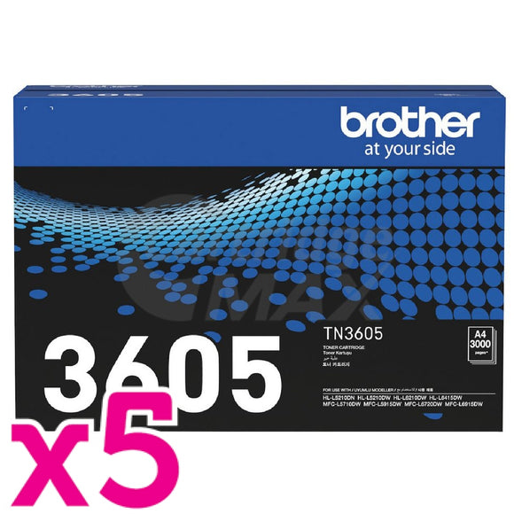 5 x Brother TN3605 Original Toner Cartridge