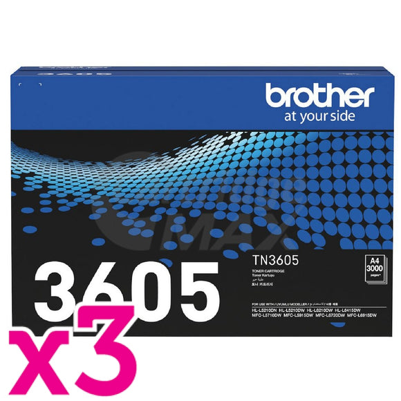 3 x Brother TN3605 Original Toner Cartridge
