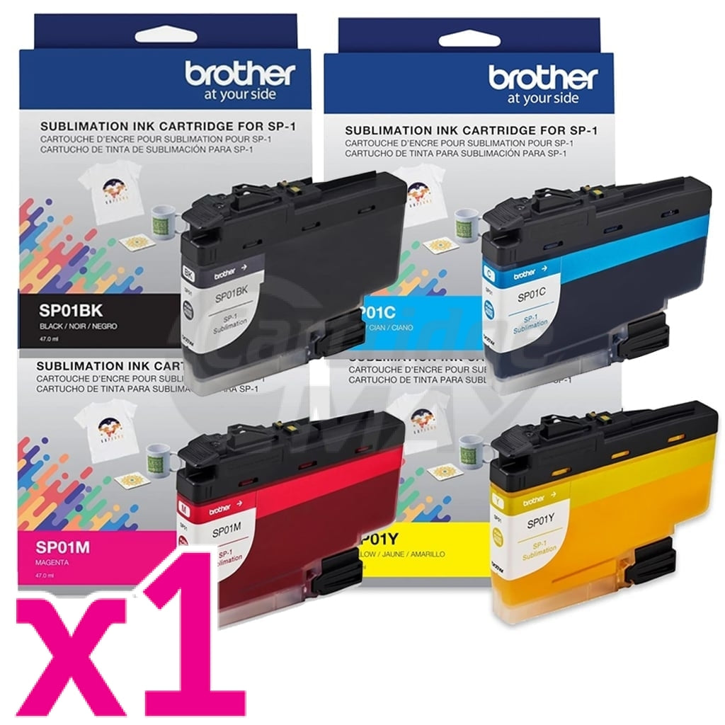4 Pack Original Brother SP01 Sublimation Ink Combo [1BK, 1C, 1M, 1Y ...