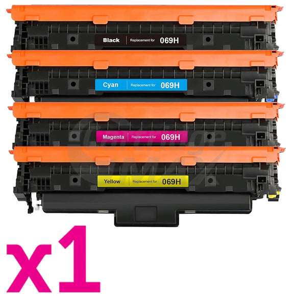 4 Pack Canon CART-069H High Yield Generic Toner Cartridges Combo [1BK,1C,1M,1Y]
