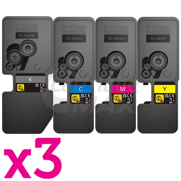 3 Sets of 4 Pack Original Kyocera TK-5454 Toner Cartridges ECOSYS PA2600cx, PA2600cwx [3BK,3C,3M,3Y]