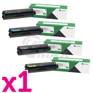 4 Pack Lexmark CX331 Original High Yield Return Programme Toner Cartridge Combo (20N3HK0 - 20N3HY0) - BK 4,500 pages & CMY