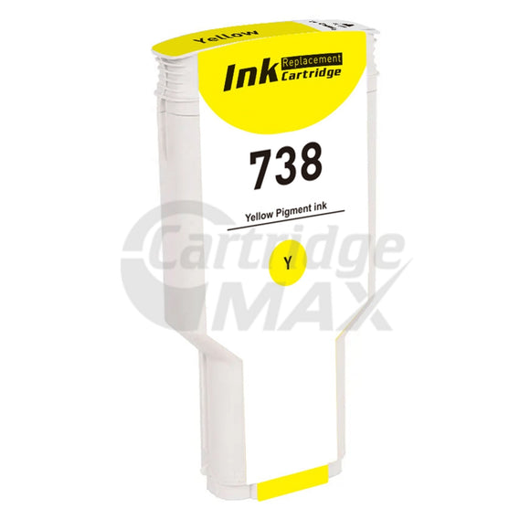 HP 738 Generic Yellow 300ML DesignJet Ink Cartridge 676M8A