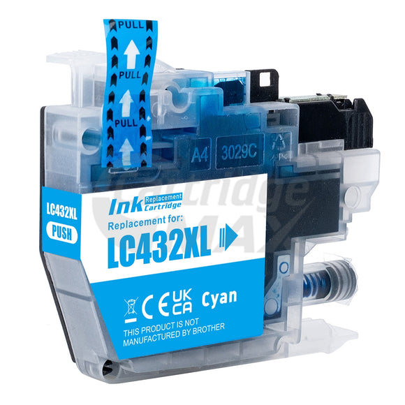 Brother LC-432XLC Generic Cyan High Yield Ink Cartridge