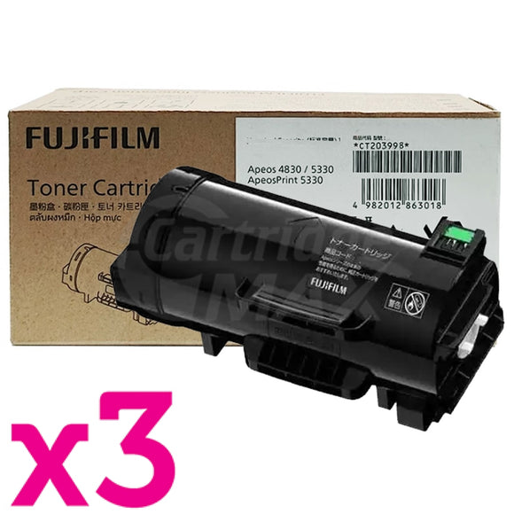3 x Original FujiFilm Apeos 4830, 5330, ApeosPrint 5330 High Yield Toner Cartridge (CT203998)