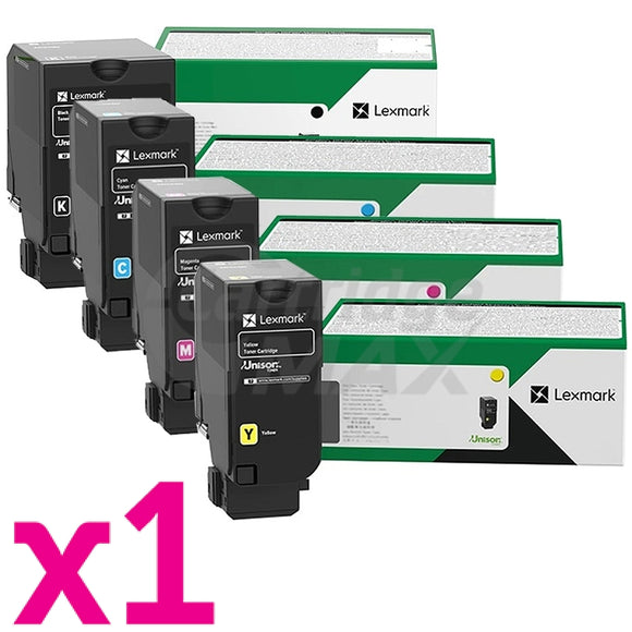 4 Pack Lexmark 71C10K0 - 71C10Y0 Original CS730 / CX730 / CX735 Return Programme Toner Cartridges Combo - BK/C/M/Y