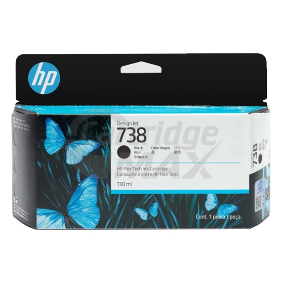HP 738B Original Black 130ML DesignJet Ink Cartridge 498P2A
