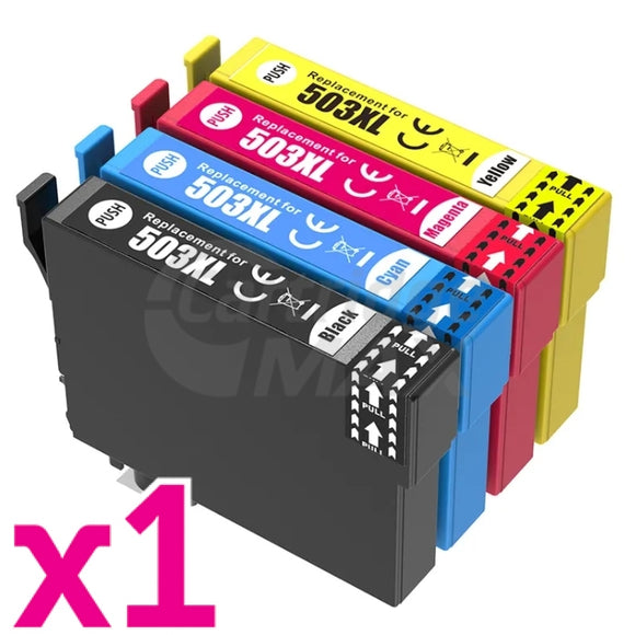 4 Pack Epson 503XL Generic High Yield Inkjet Cartridge Combo C13T09R192 - C13T09R492 [1BK,1C,1M,1Y]