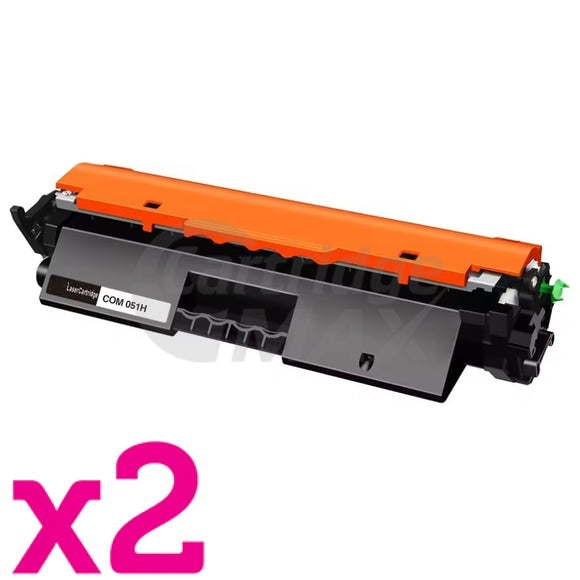 2 x Canon CART-051H Black High Yield Generic Toner Cartridge