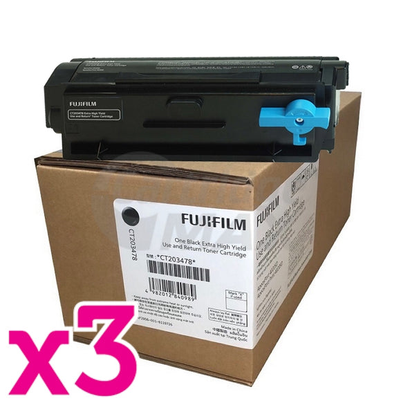 3 x FujiFilm ApeosPort 4020SD Original Black Extra High Yield Use and Return Toner Cartridge - 20,000 pages (CT203478)