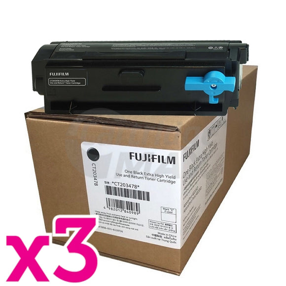 3 x FujiFilm ApeosPort 4020SD Original Black Extra High Yield Use and Return Toner Cartridge - 20,000 pages (CT203478)