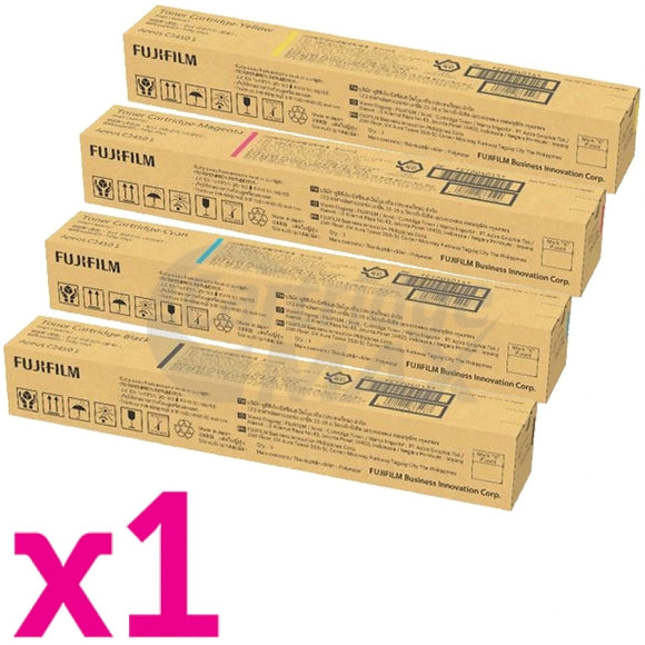 4 Pack Fujifilm Apeos C2450 S Original Toner Cartridges CT204013 - CT204016 [1BK,1C,1M,1Y]