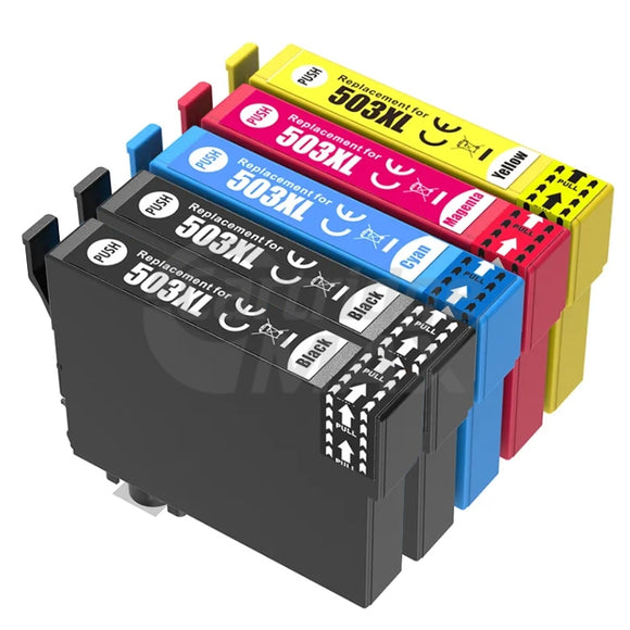 5 Pack Epson 503XL Generic High Yield Inkjet Cartridge Combo C13T09R192 - C13T09R492 [2BK,1C,1M,1Y]